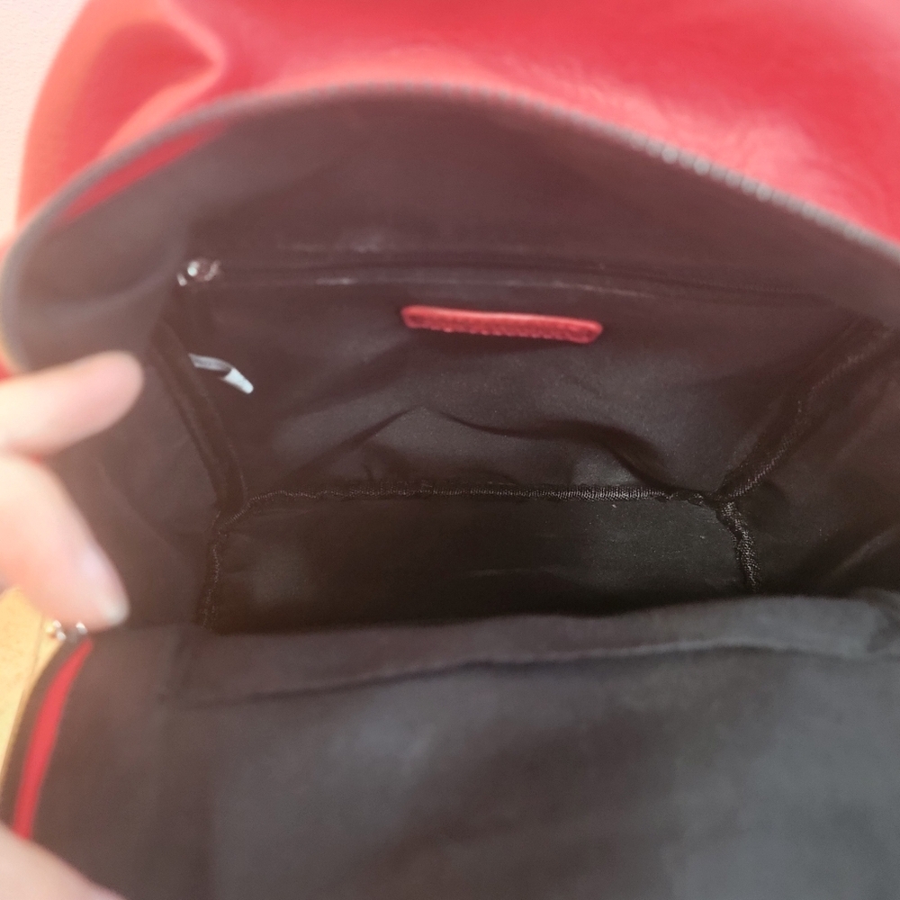 Sam and Hadley Red Vegan Leather Mini Backpack - Picture 6 of 8